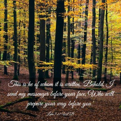 Picture 03 - Luke 7:27 WEB - This is he of whom it is written, 'Behold, I send - Bible Verse Picture