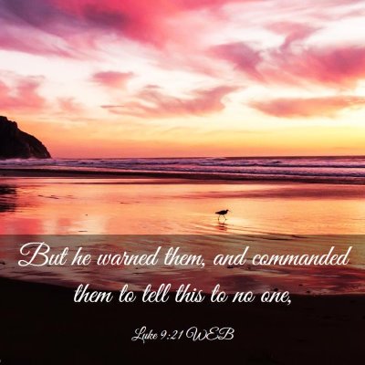 Picture 03 - Luke 9:21 WEB - But he warned them, and commanded them to tell - Bible Verse Picture