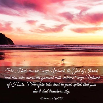 Picture 03 - Malachi 2:16 WEB - For I hate divorce,