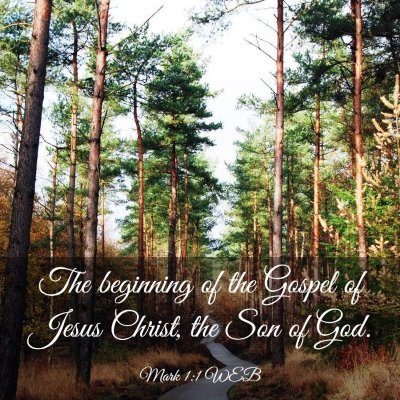 Picture 03 - Mark 1:1 WEB - The beginning of the Gospel of Jesus Christ, the - Bible Verse Picture
