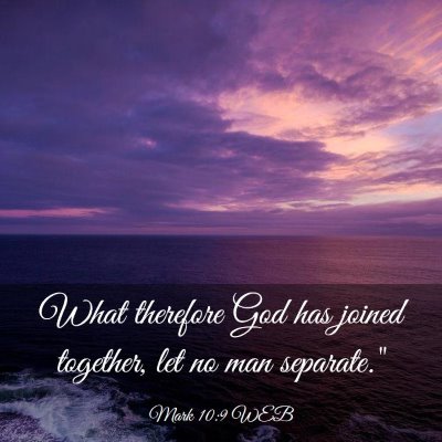 Picture 03 - Mark 10:9 WEB - What therefore God has joined together, let no - Bible Verse Picture