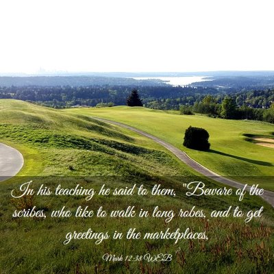 Picture 03 - Mark 12:38 WEB - In his teaching he said to them, 