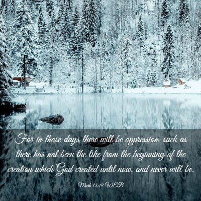 Picture 03 - Mark 13:19 WEB - For in those days there will be oppression, such - Bible Verse Picture
