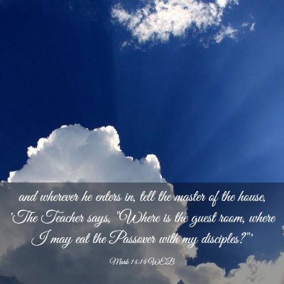 Picture 03 - Mark 14:14 WEB - and wherever he enters in, tell the master of the - Bible Verse Picture