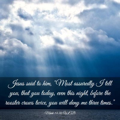 Picture 03 - Mark 14:30 WEB - Jesus said to him, 