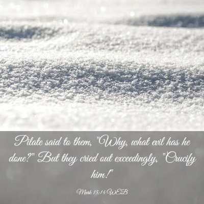 Picture 03 - Mark 15:14 WEB - Pilate said to them, 