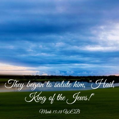 Picture 03 - Mark 15:18 WEB - They began to salute him, 