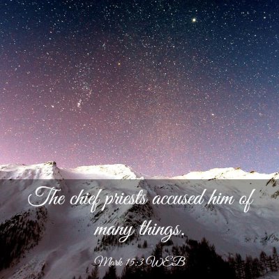 Picture 03 - Mark 15:3 WEB - The chief priests accused him of many - Bible Verse Picture
