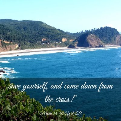 Picture 03 - Mark 15:30 WEB - save yourself, and come down from the - Bible Verse Picture