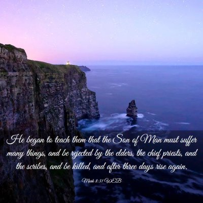 Picture 03 - Mark 8:31 WEB - He began to teach them that the Son of Man must - Bible Verse Picture