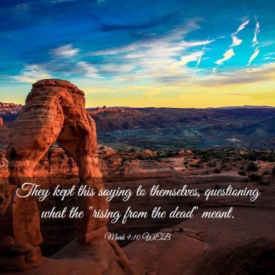 Picture 03 - Mark 9:10 WEB - They kept this saying to themselves, questioning - Bible Verse Picture