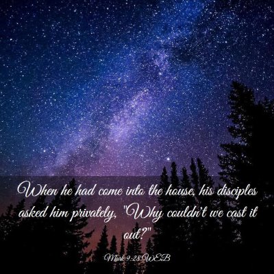 Picture 03 - Mark 9:28 WEB - When he had come into the house, his disciples - Bible Verse Picture