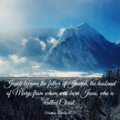 Picture 03 - Matthew 1:16 WEB - Jacob became the father of Joseph, the husband of - Bible Verse Picture