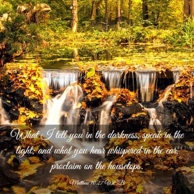 Picture 03 - Matthew 10:27 WEB - What I tell you in the darkness, speak in the - Bible Verse Picture