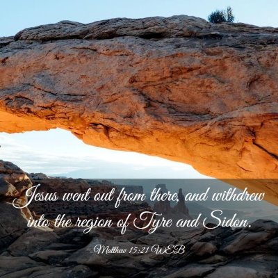 Picture 03 - Matthew 15:21 WEB - Jesus went out from there, and withdrew into the - Bible Verse Picture