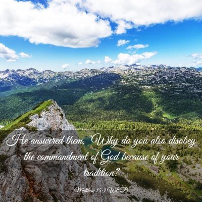 Picture 03 - Matthew 15:3 WEB - He answered them, 