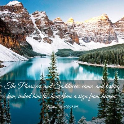 Picture 03 - Matthew 16:1 WEB - The Pharisees and Sadducees came, and testing - Bible Verse Picture