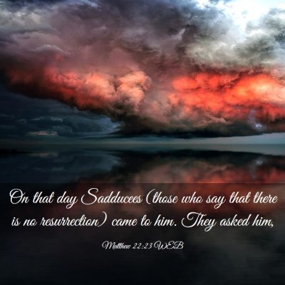 Picture 03 - Matthew 22:23 WEB - On that day Sadducees (those who say that there - Bible Verse Picture