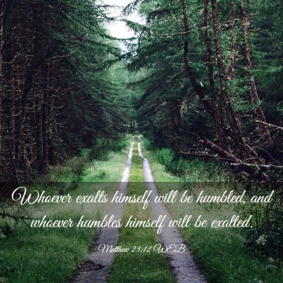 Picture 03 - Matthew 23:12 WEB - Whoever exalts himself will be humbled, and - Bible Verse Picture