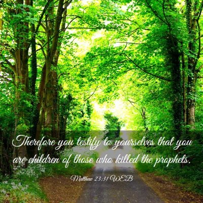 Picture 03 - Matthew 23:31 WEB - Therefore you testify to yourselves that you are - Bible Verse Picture