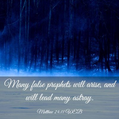 Picture 03 - Matthew 24:11 WEB - Many false prophets will arise, and will lead - Bible Verse Picture