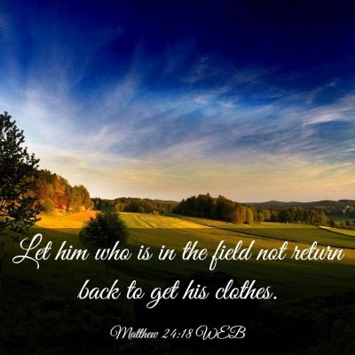 Picture 03 - Matthew 24:18 WEB - Let him who is in the field not return back to - Bible Verse Picture
