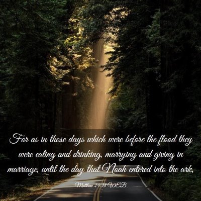 Picture 03 - Matthew 24:38 WEB - For as in those days which were before the flood - Bible Verse Picture