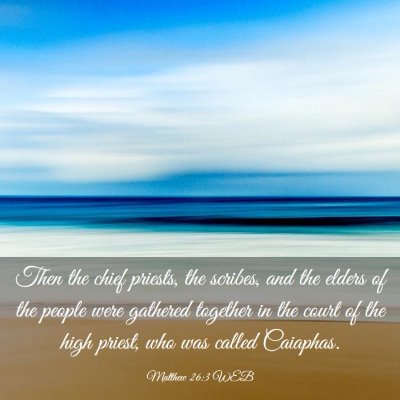 Picture 03 - Matthew 26:3 WEB - Then the chief priests, the scribes, and the - Bible Verse Picture