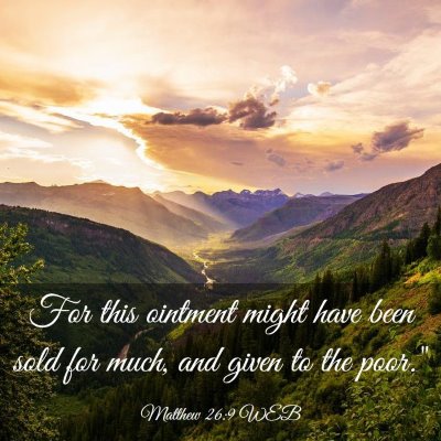 Picture 03 - Matthew 26:9 WEB - For this ointment might have been sold for much, - Bible Verse Picture