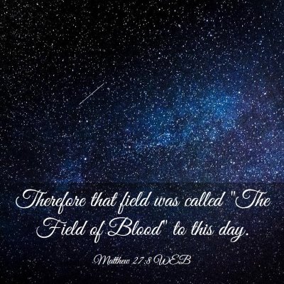 Picture 03 - Matthew 27:8 WEB - Therefore that field was called 
