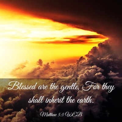 Picture 03 - Matthew 5:5 WEB - Blessed are the gentle, For they shall inherit - Bible Verse Picture