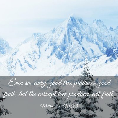 Picture 03 - Matthew 7:17 WEB - Even so, every good tree produces good fruit; but - Bible Verse Picture
