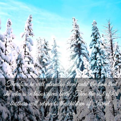 Picture 03 - Micah 5:3 WEB - Therefore he will abandon them until the time - Bible Verse Picture