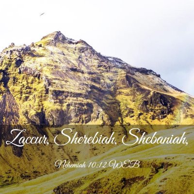 Picture 03 - Nehemiah 10:12 WEB - Zaccur, Sherebiah, - Bible Verse Picture