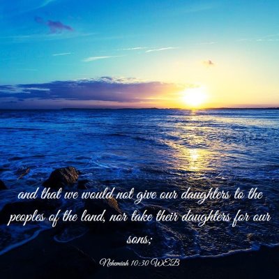 Picture 03 - Nehemiah 10:30 WEB - and that we would not give our daughters to the - Bible Verse Picture