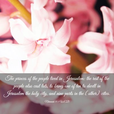 Picture 03 - Nehemiah 11:1 WEB - The princes of the people lived in Jerusalem: the - Bible Verse Picture