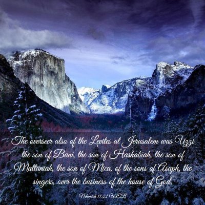 Picture 03 - Nehemiah 11:22 WEB - The overseer also of the Levites at Jerusalem was - Bible Verse Picture