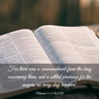Picture 03 - Nehemiah 11:23 WEB - For there was a commandment from the king - Bible Verse Picture
