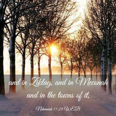 Picture 03 - Nehemiah 11:28 WEB - and in Ziklag, and in Meconah and in the towns of - Bible Verse Picture