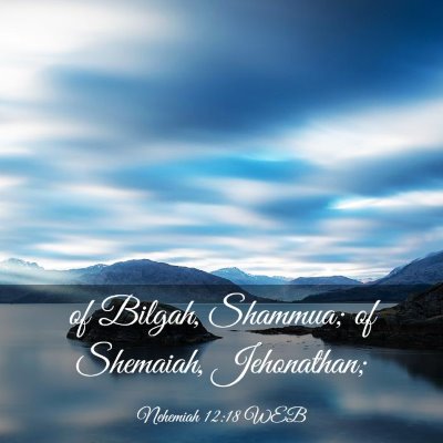 Picture 03 - Nehemiah 12:18 WEB - of Bilgah, Shammua; of Shemaiah, - Bible Verse Picture