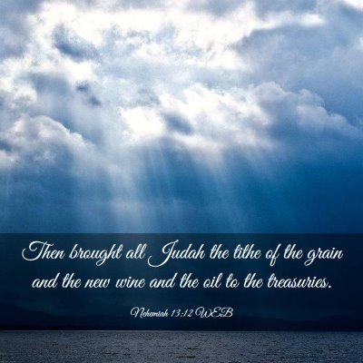 Picture 03 - Nehemiah 13:12 WEB - Then brought all Judah the tithe of the grain and - Bible Verse Picture