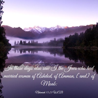 Picture 03 - Nehemiah 13:23 WEB - In those days also saw I the Jews who had married - Bible Verse Picture