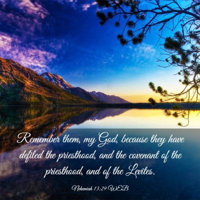 Picture 03 - Nehemiah 13:29 WEB - Remember them, my God, because they have defiled - Bible Verse Picture