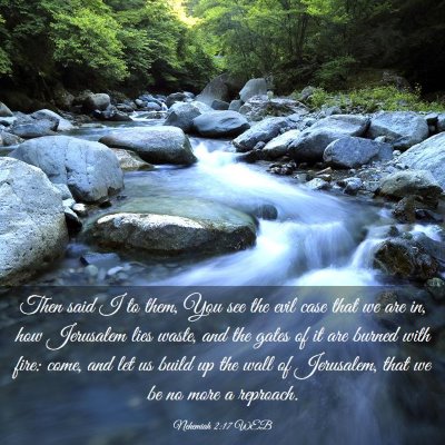 Picture 03 - Nehemiah 2:17 WEB - Then said I to them, You see the evil case that - Bible Verse Picture