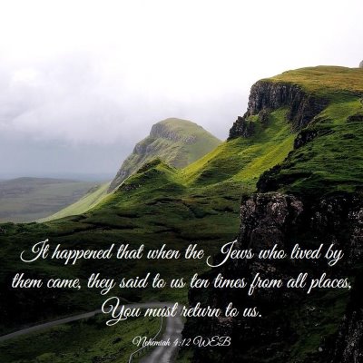 Picture 03 - Nehemiah 4:12 WEB - It happened that when the Jews who lived by them - Bible Verse Picture