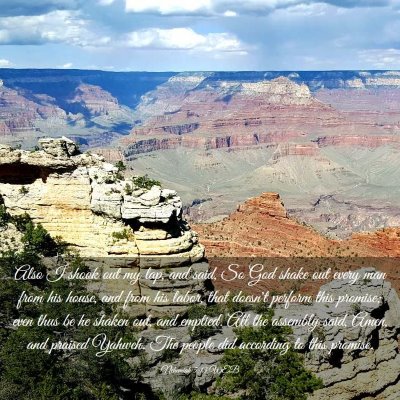 Picture 03 - Nehemiah 5:13 WEB - Also I shook out my lap, and said, So God shake - Bible Verse Picture