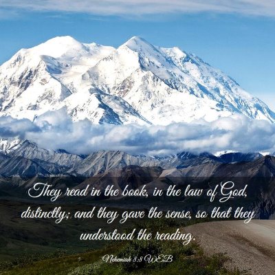 Picture 03 - Nehemiah 8:8 WEB - They read in the book, in the law of God, - Bible Verse Picture