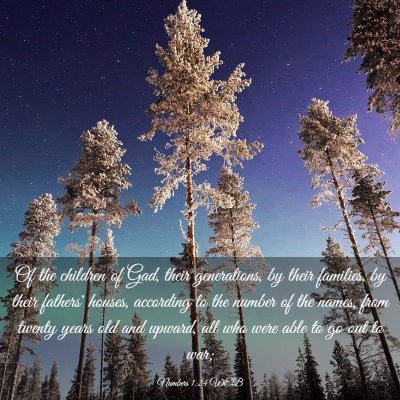 Picture 03 - Numbers 1:24 WEB - Of the children of Gad, their generations, by - Bible Verse Picture
