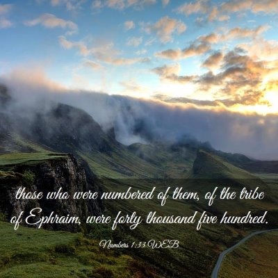 Picture 03 - Numbers 1:33 WEB - those who were numbered of them, of the tribe of - Bible Verse Picture