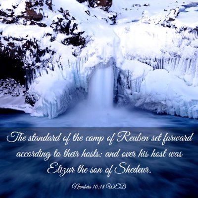 Picture 03 - Numbers 10:18 WEB - The standard of the camp of Reuben set forward - Bible Verse Picture